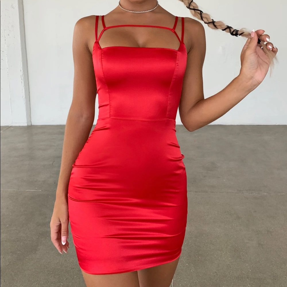 Red Satin Dress